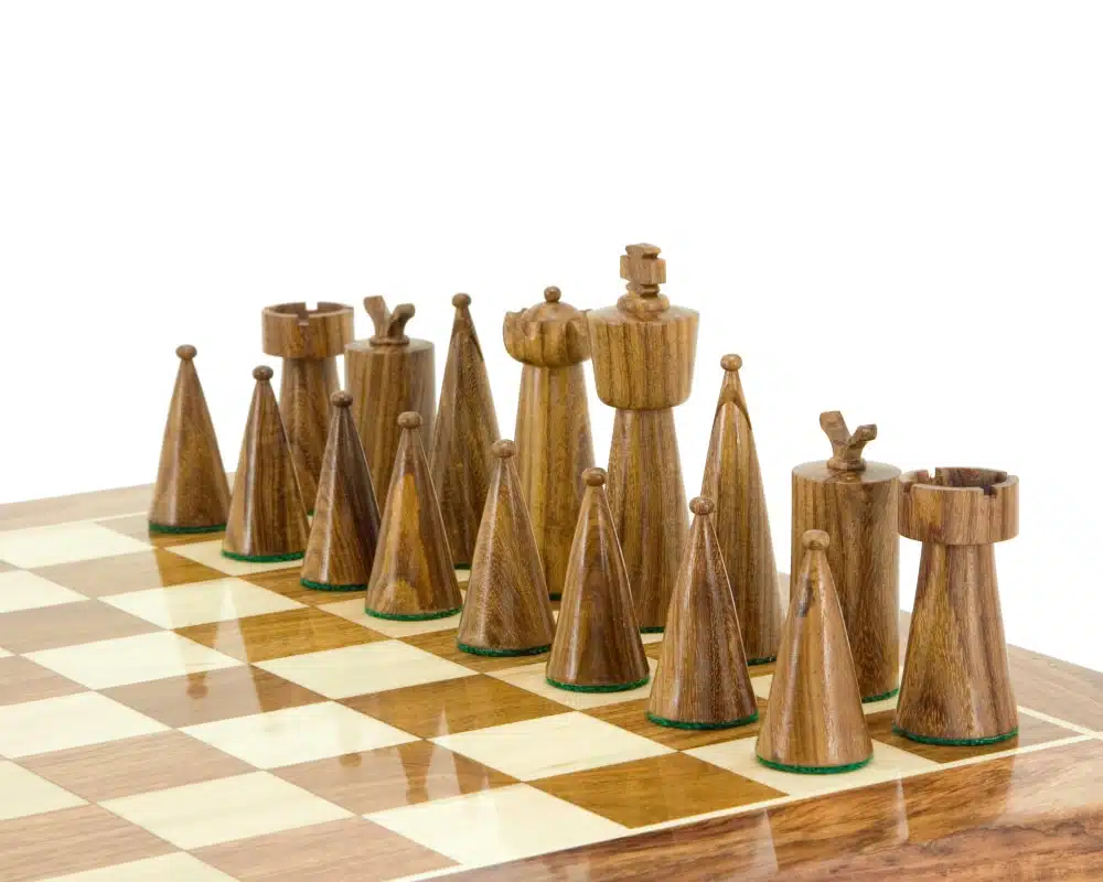 Jeu d'Échecs Art Déco en Bois de Sheesham et Bois de Buis
