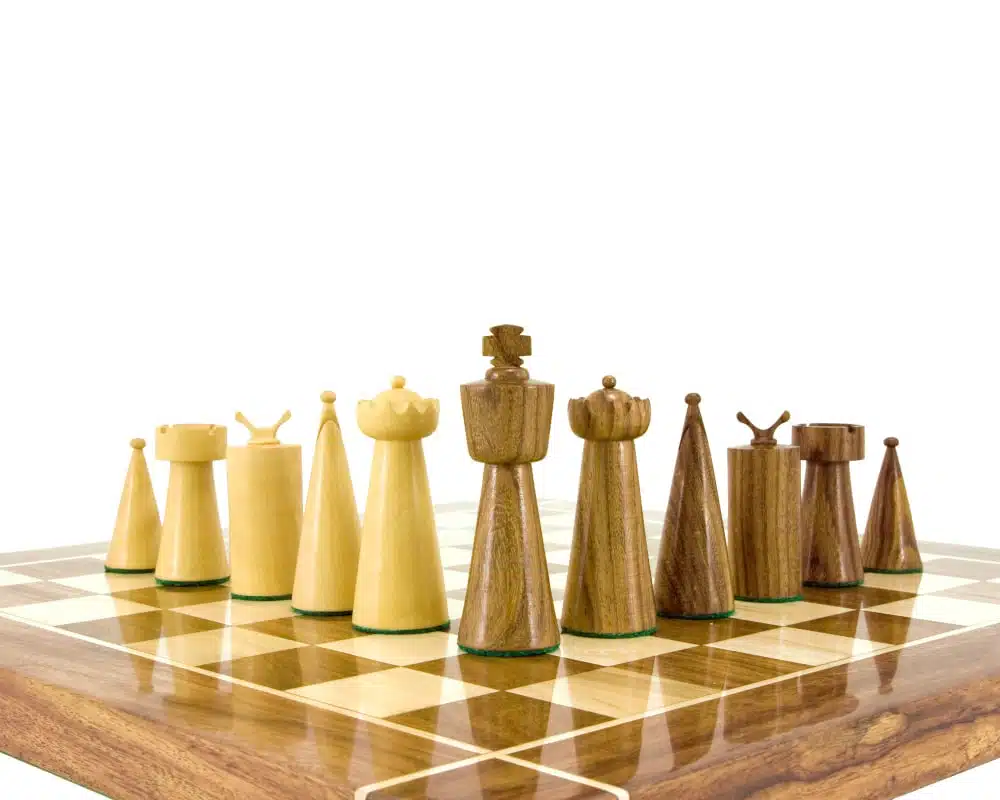 Jeu d'Échecs Art Déco en Bois de Sheesham et Bois de Buis