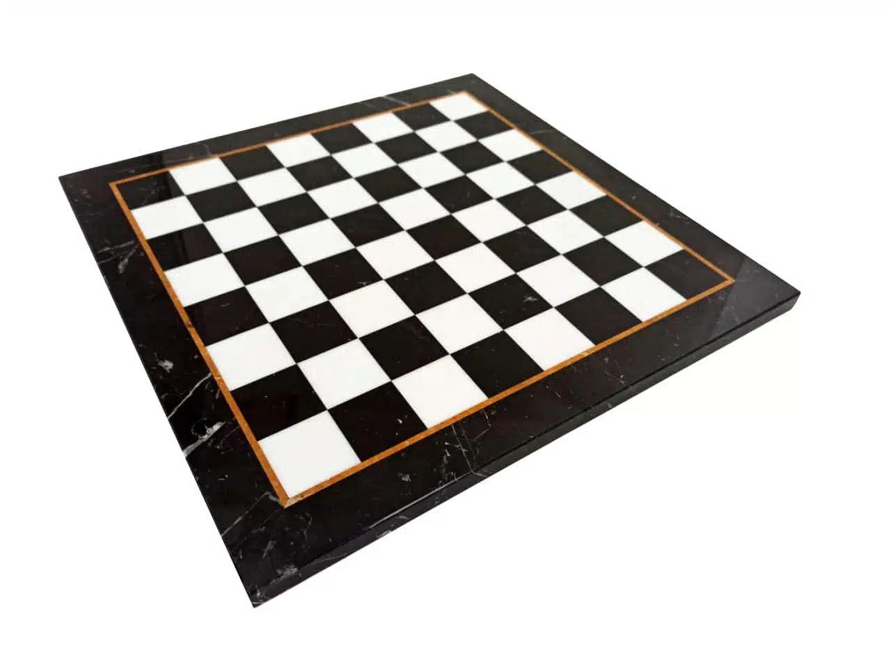 Ensemble Staunton Design X Jeu d'Echecs et Echiquier en Marbre Noir et Blanc - Image 7
