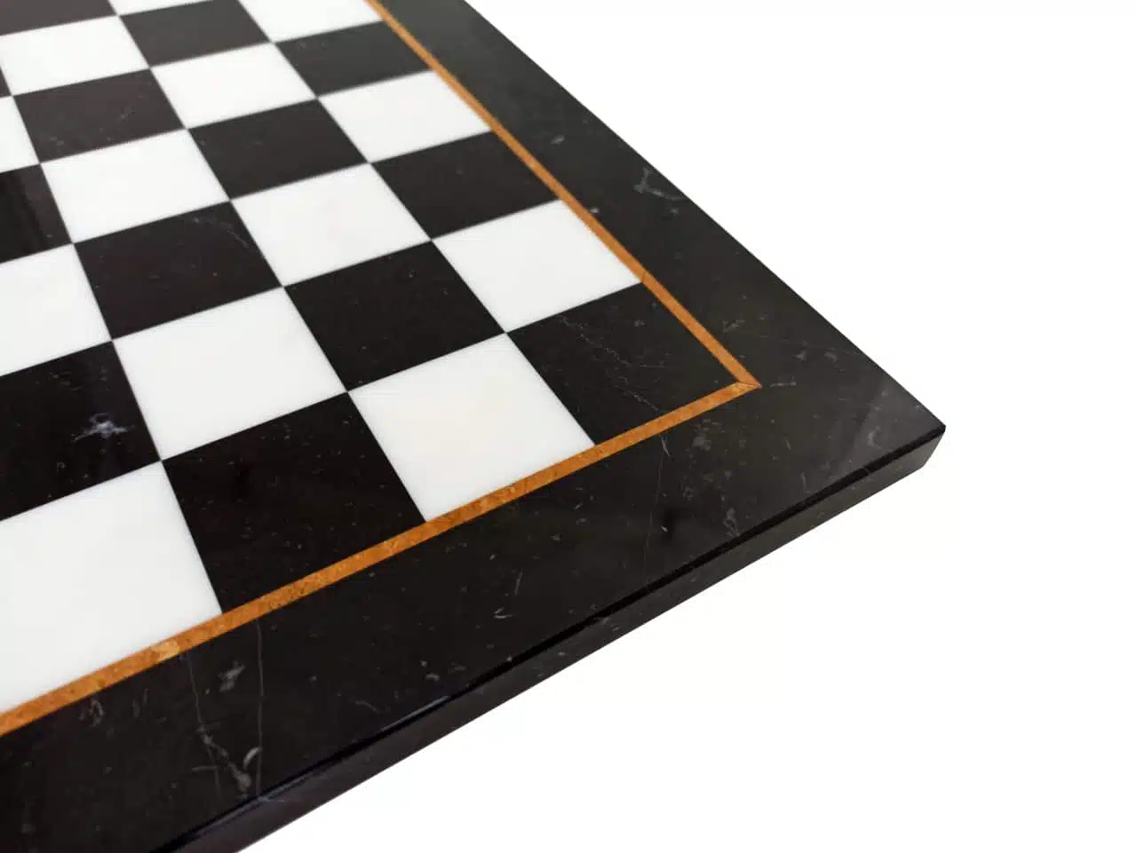 Ensemble Staunton Design X Jeu d'Echecs et Echiquier en Marbre Noir et Blanc - Image 6