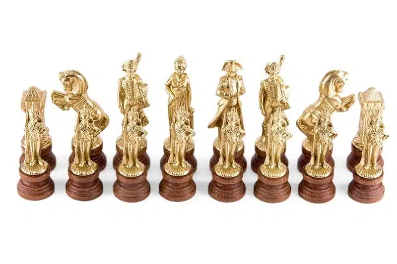Grandes Figurines d'Echecs Napoléon et Echiquier Brun avec Rangement - Image 2
