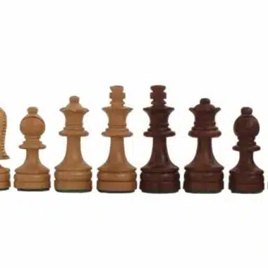 Petit Jeu d'Echecs en Bois et Echiquier en Similicuir - Image 2