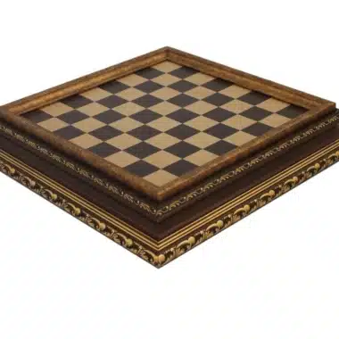 Jeu d'Echecs Staunton en Bois et Metal et Echiquier avec Rangement en Bois et Feuilles d'Or - Image 12