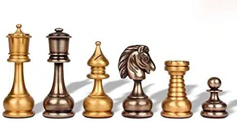 Jeu d'Échecs Grand ensemble Perse - Échiquier - Backgammon et Jeu de Dames en Similicuir & Pièces en Laiton Massif - Image 7