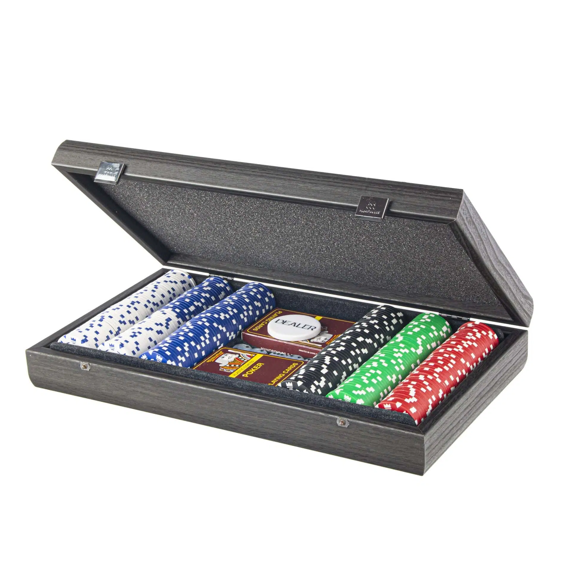 Ensemble de Poker 300 Jetons - Coffret en Bois Noir - Image 2