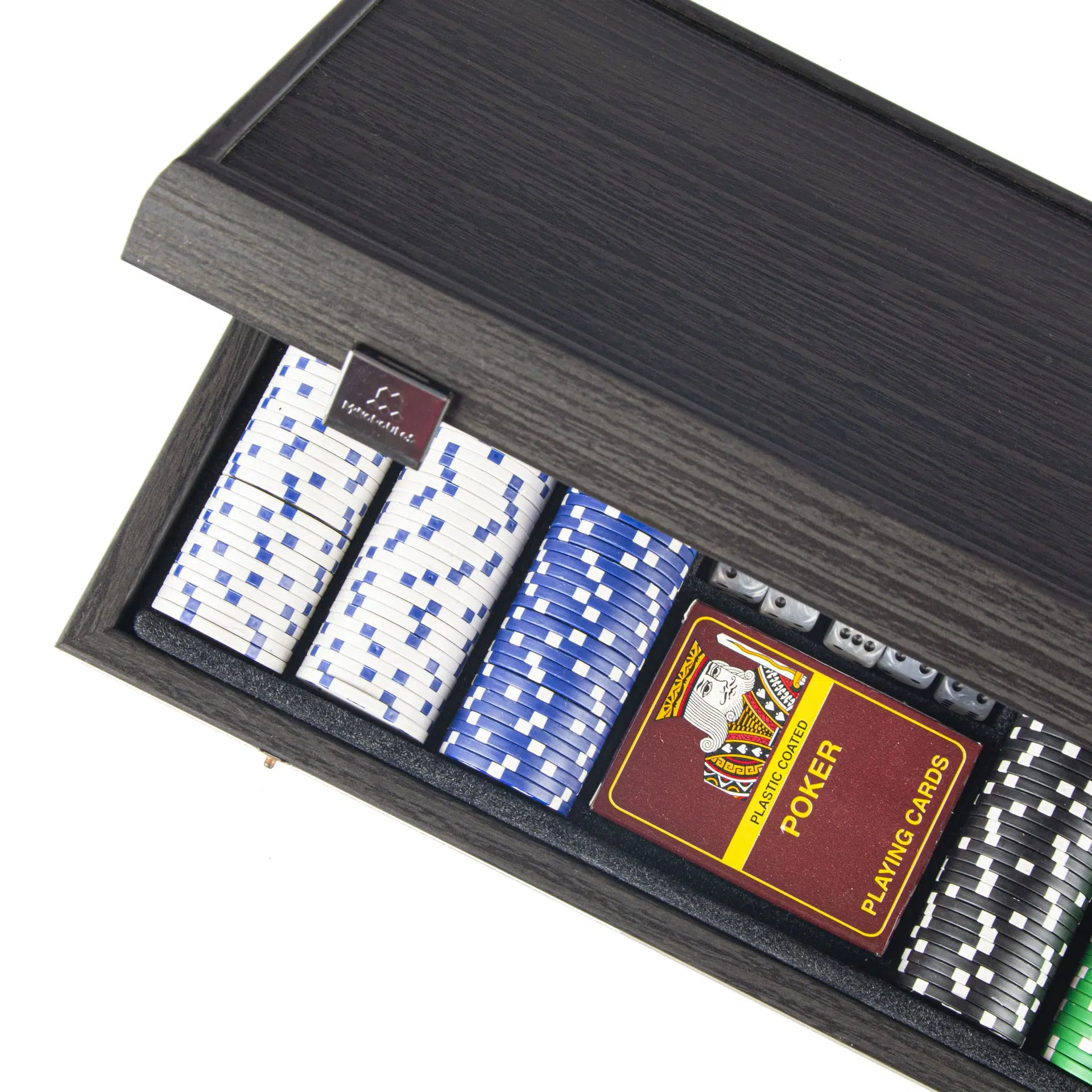 Ensemble de Poker 300 Jetons - Coffret en Bois Noir - Image 4
