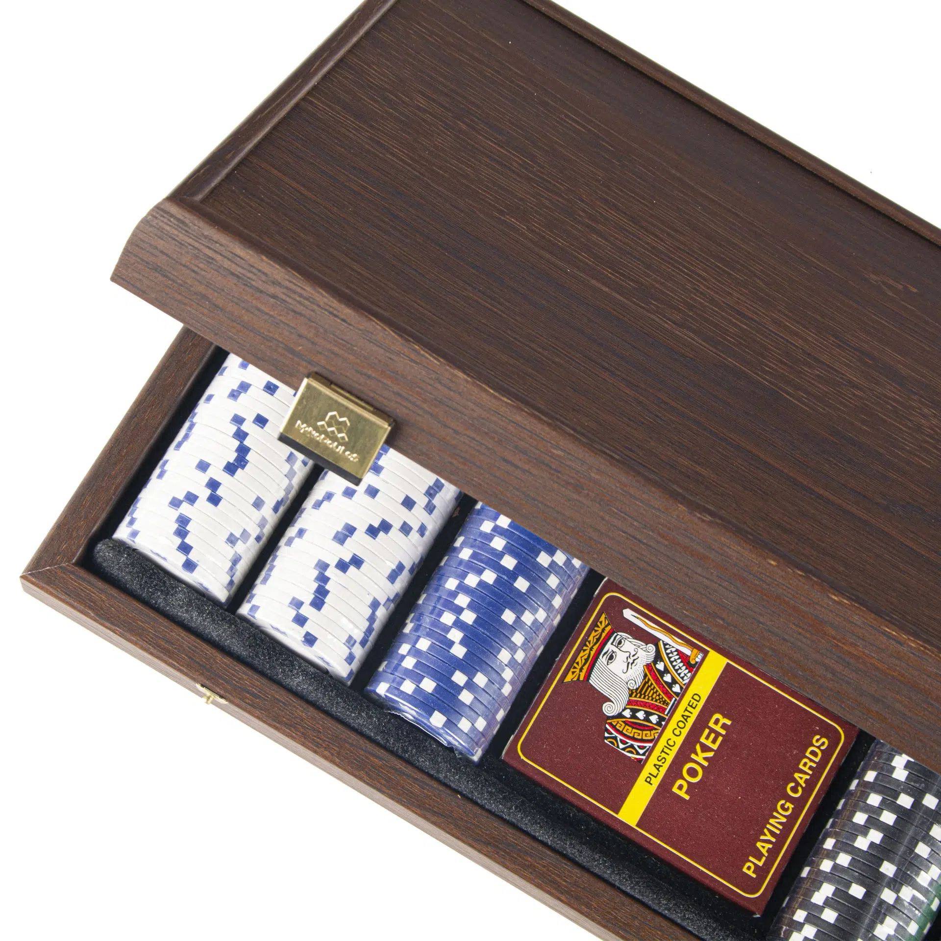 Ensemble de Poker - Mallette en Bois de Noyer Foncé - Image 4