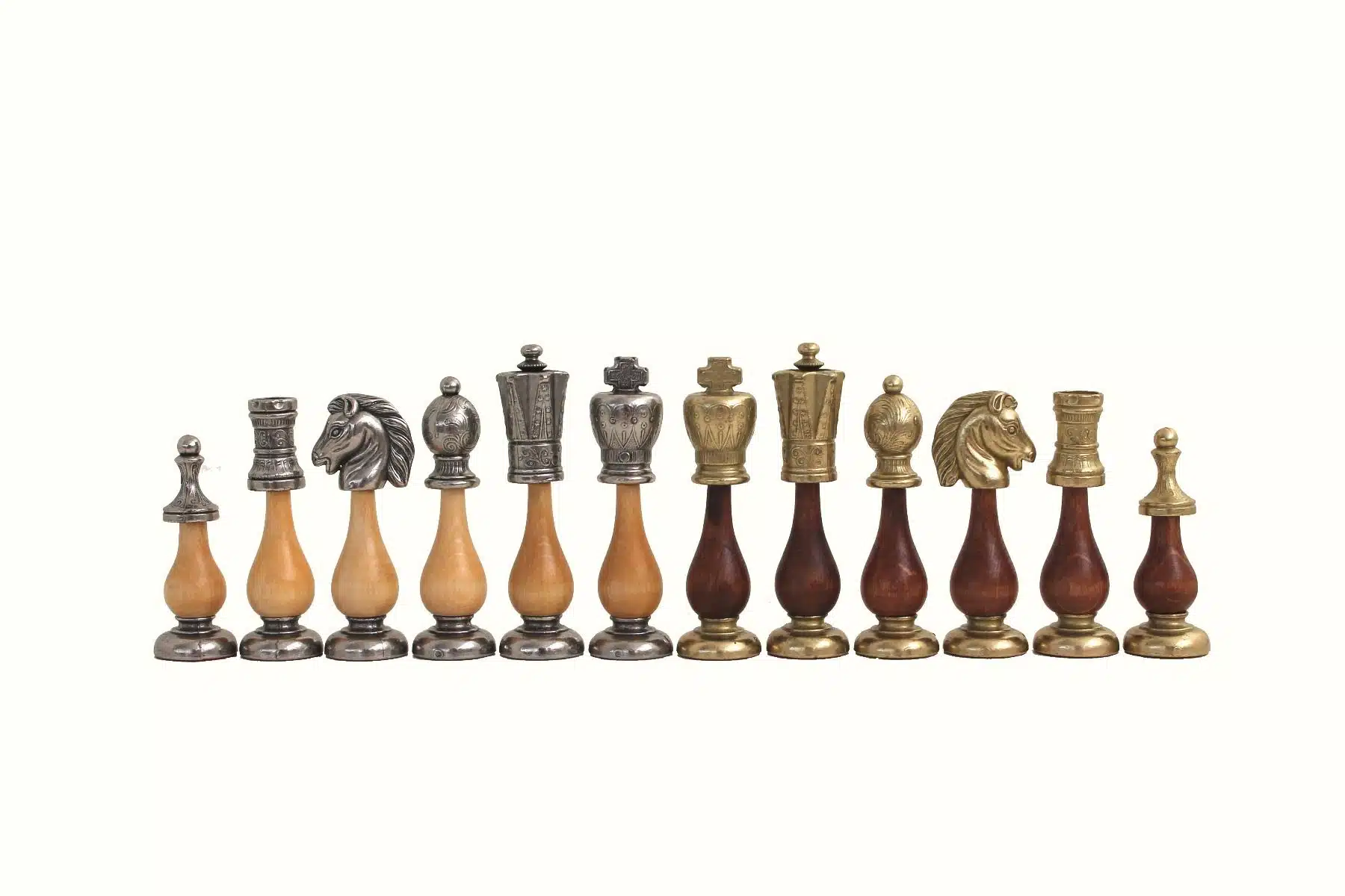 Jeu d'Echecs Arabesque - Échiquier & Jeu de Dames en Similicuir avec compartiment de rangement & Jeu d'Échecs en Métal et Bois - Image 3