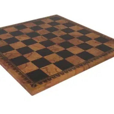 Jeu d'Echecs Napoléon en Bois et Métal et  Échiquier en Similicuir Carte de l'Ancien Monde - Image 6