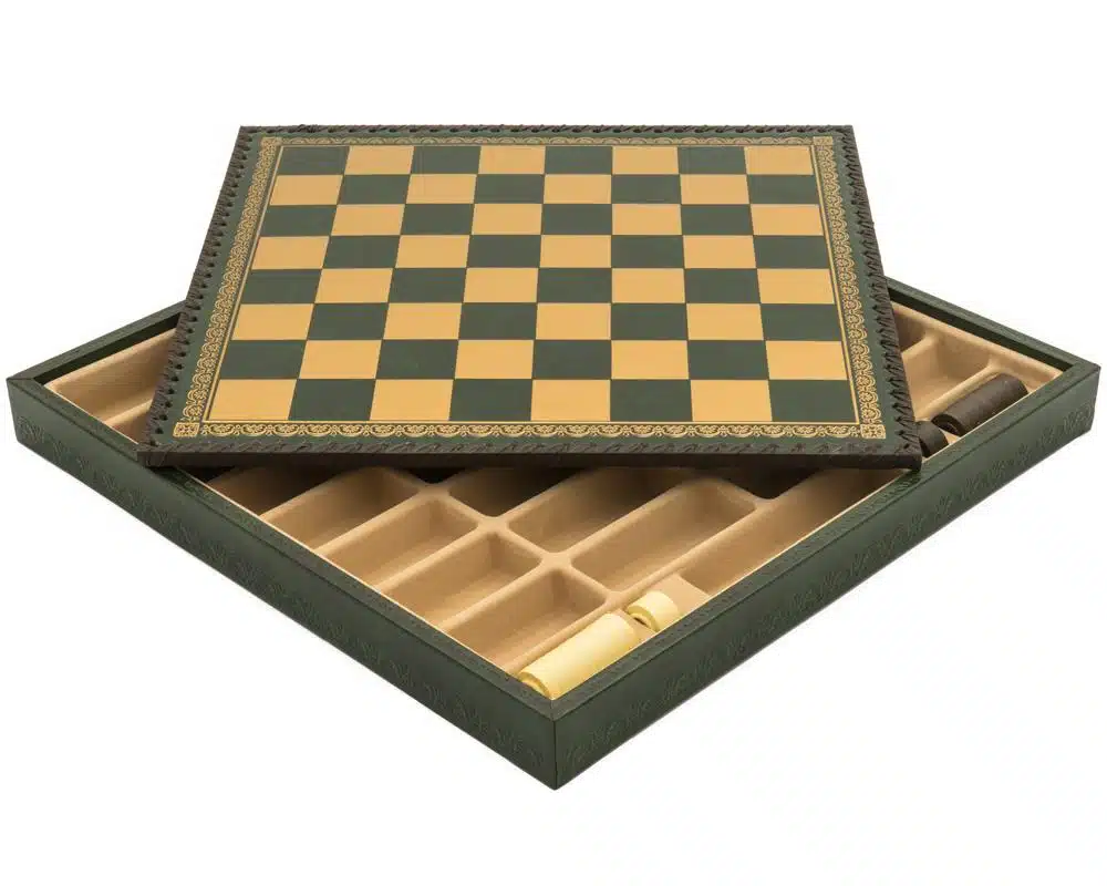 Jeu d'Echecs Fantasy Eau VS Feu en Résine & Echiquier en Similicuir avec Rangement - Image 9