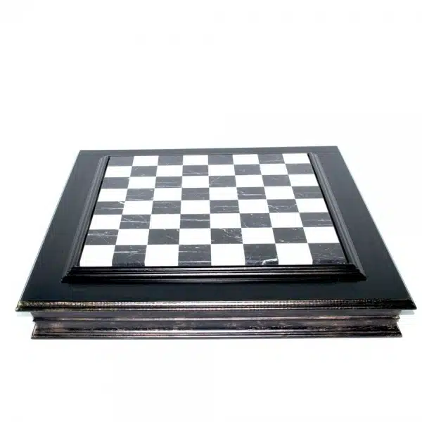Jeu d'Echecs Noir et Blanc Staunton - Échiquier en Marbre et Bois avec Rangement & Jeu d'Échecs en Bois et Métal - Image 13