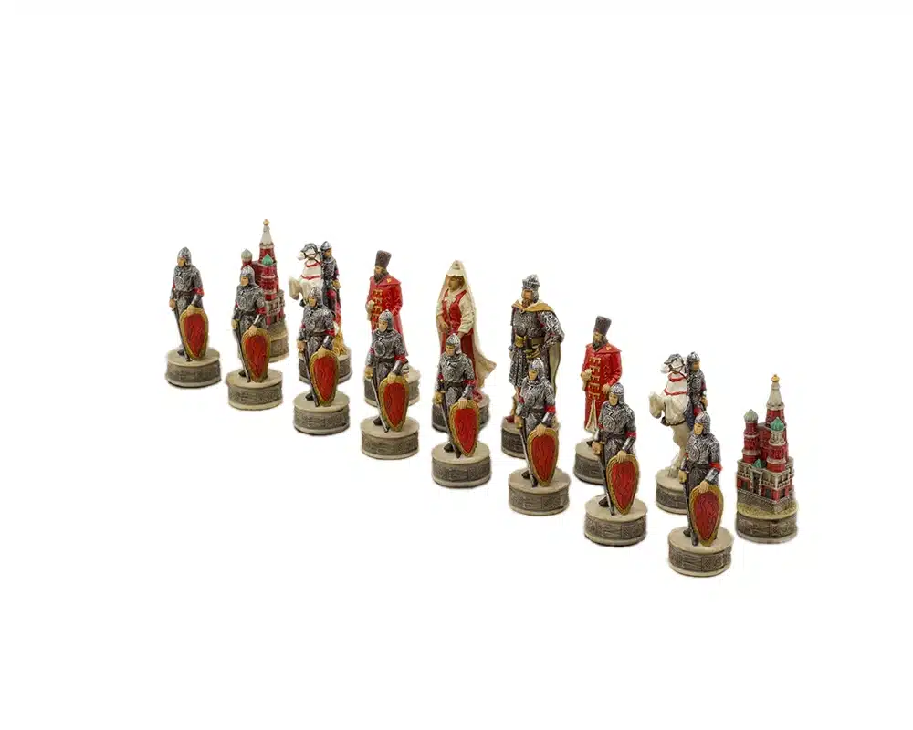 Jeu d'Echecs Domination Mongole sur la Russie en Résine et Échiquier en Similicuir - Image 6