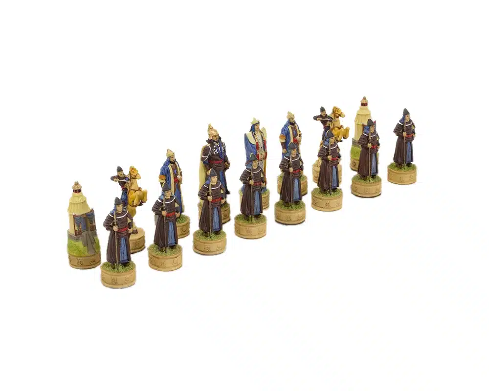 Jeu d'Echecs Domination Mongole sur la Russie en Résine et Échiquier en Similicuir - Image 7