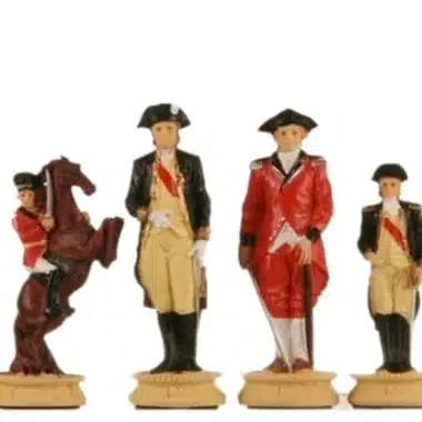 Pièces d'échecs cavaliers et officiers des deux camps côte à côte