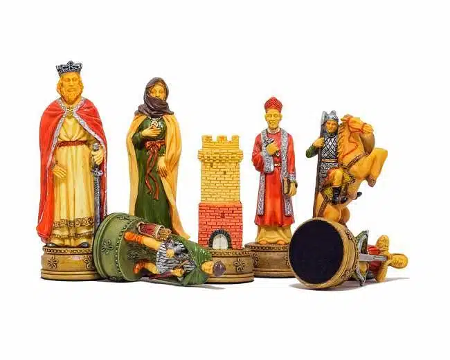 Jeu d'Echecs Camelot - Échiquier Similicuir & Jeu d'échecs en Résine - Image 4