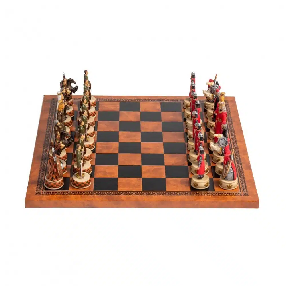 Jeu d'Echecs Guerre d'Indépendance de l'Ecosse en Résine & Échiquier en Similicuir - Image 10