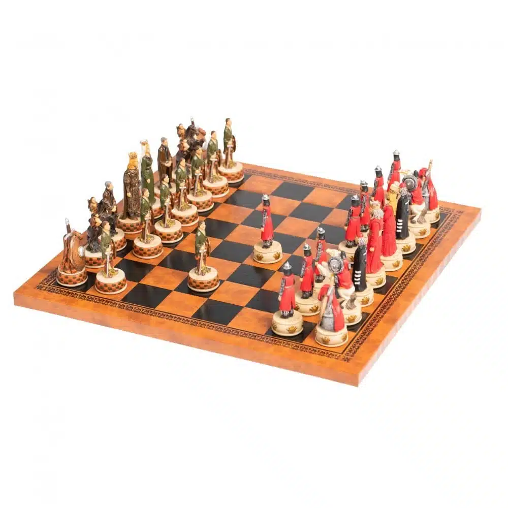 Jeu d'Echecs Guerre d'Indépendance de l'Ecosse en Résine & Échiquier en Similicuir - Image 11