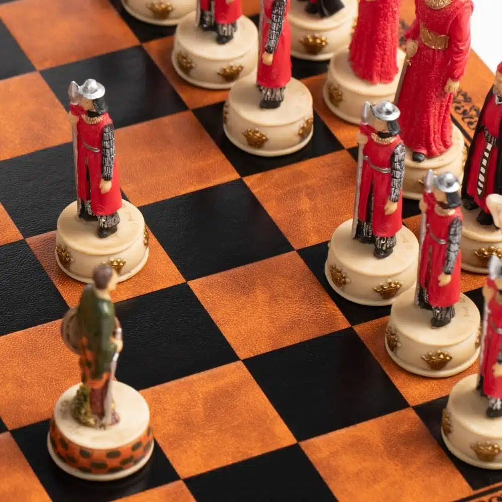 Jeu d'Echecs Guerre d'Indépendance de l'Ecosse en Résine & Échiquier en Similicuir - Image 2