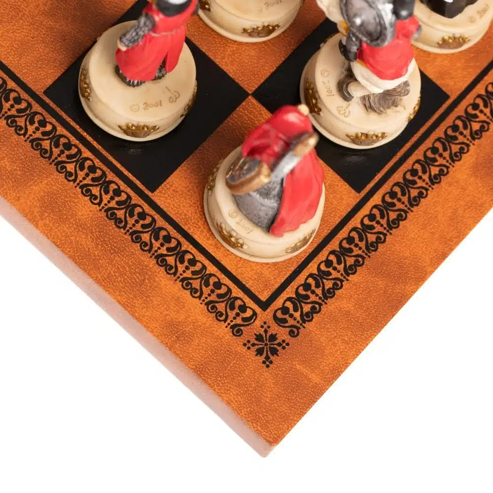 Jeu d'Echecs Guerre d'Indépendance de l'Ecosse en Résine & Échiquier en Similicuir - Image 9
