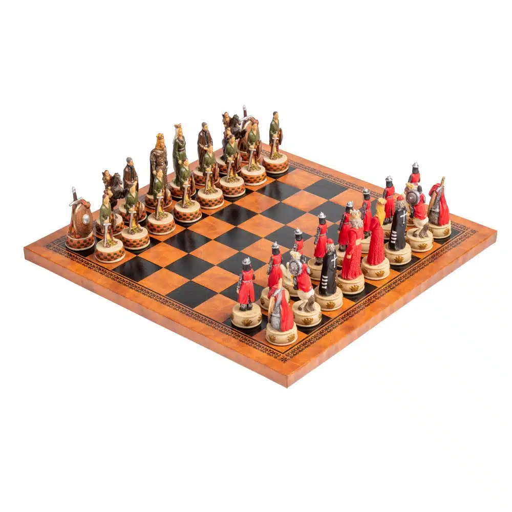 Jeu d'Echecs Guerre d'Indépendance de l'Ecosse en Résine & Échiquier en Similicuir - Image 12