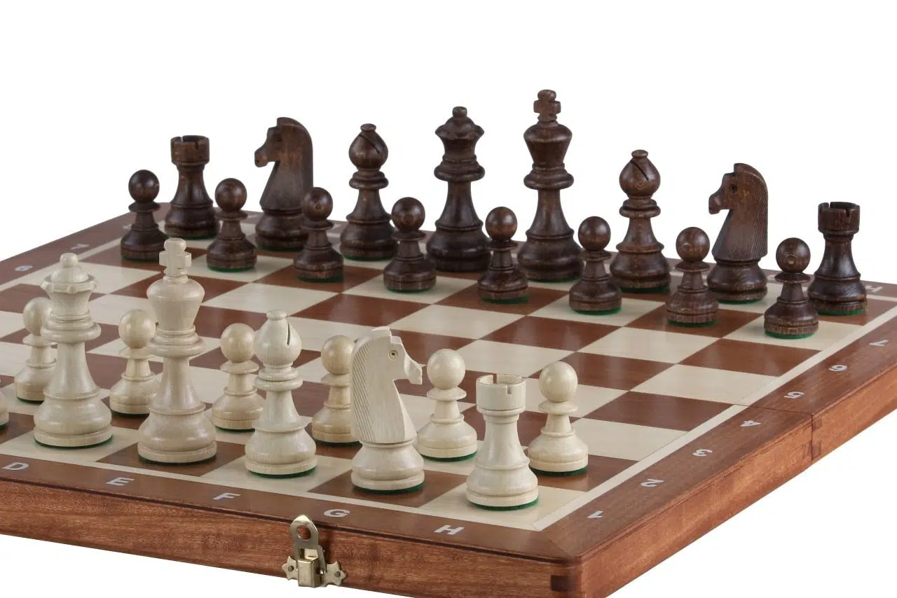 Echiquier en Bois Pliable et Pieces Echecs Staunton en Bois avec Rangement - Image 5