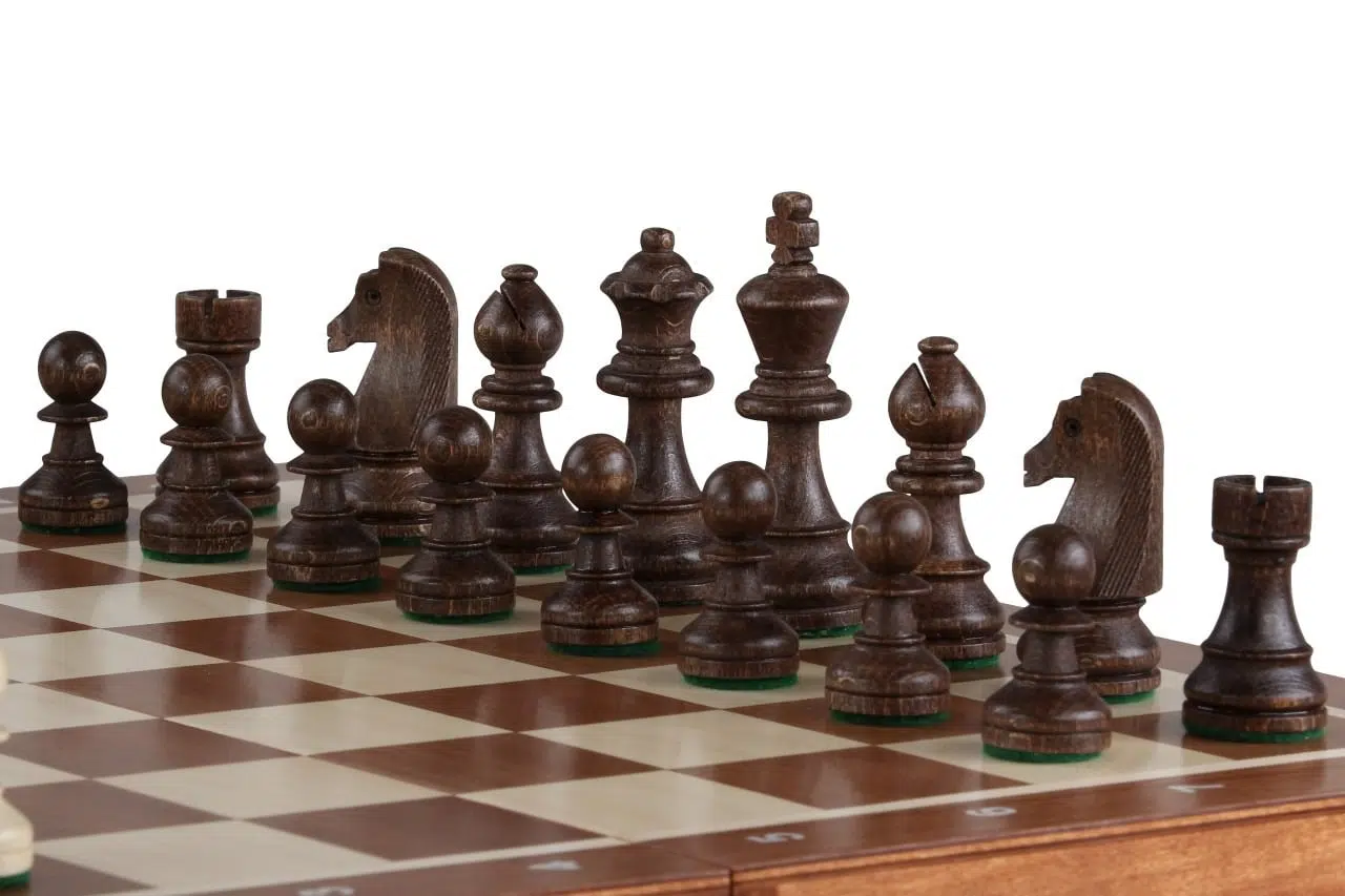 Echiquier en Bois Pliable et Pieces Echecs Staunton en Bois avec Rangement - Image 3