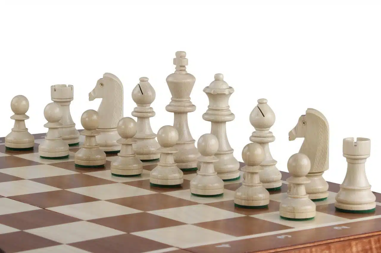 Echiquier en Bois Pliable et Pieces Echecs Staunton en Bois avec Rangement - Image 4
