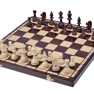 Echiquier Pliant en Bois Alphanumérique avec Rangement et Pieces Echecs en Bois