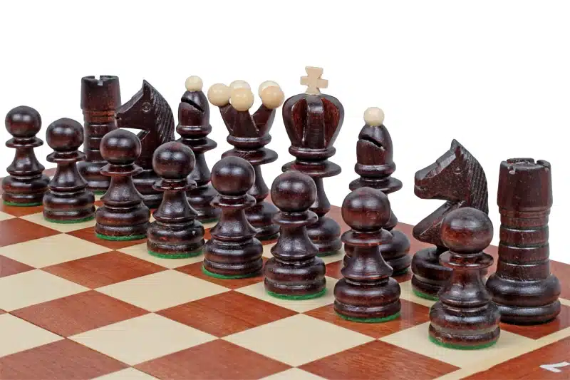 Pieces Echecs en Bois et Echiquier Pliant en Bois avec Rangement - Image 3