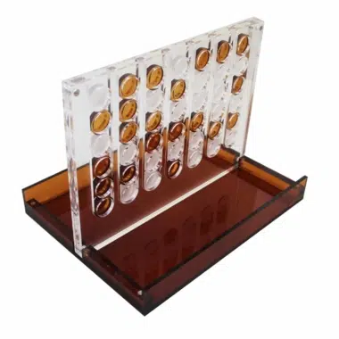 Jeu de Societe Puissance 4 Original en Plexiglas Orange - Image 3