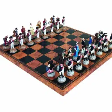 Ensemble complet Guerre d'Indépendance sur échiquier en similicuir marbré