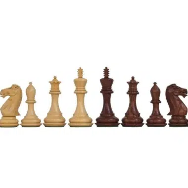 Pieces Echecs en Bois de Rose Staunton et Echiquier en Bois de Noyer et Erable - Image 3