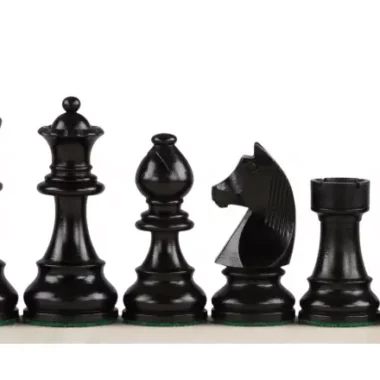Ensemble Classique Staunton Jeu d'Échecs en Bois d Ébène et Buis et Echiquier en Bois d'Acajou