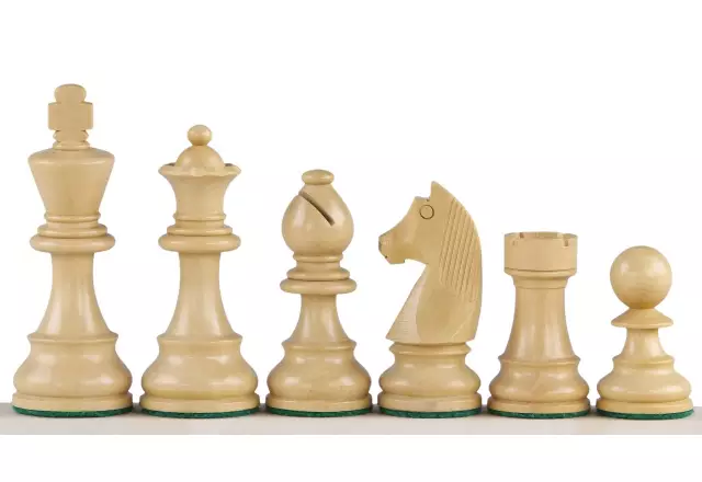 Ensemble Classique Staunton Jeu d'Échecs en Bois d Ébène et Buis et Echiquier en Bois d'Acajou