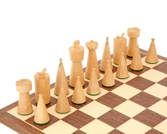 Jeu d'Echecs Art Deco en Bois - Image 4