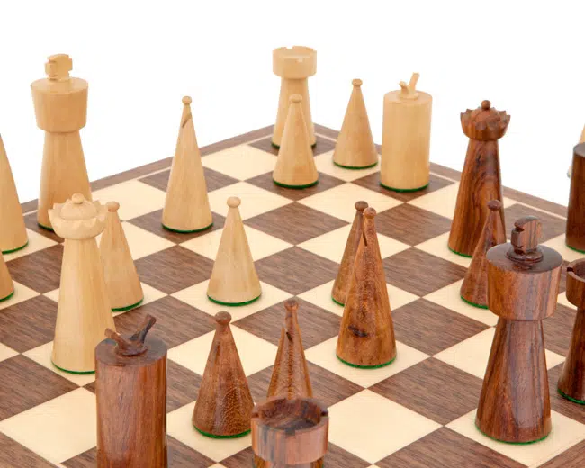 Jeu d'Echecs Art Deco en Bois - Image 2