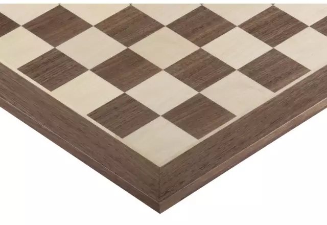 Ensemble Echiquier en Bois d'Érable et Noyer et Pieces Echecs Chevalier Allemand en Bois d'Acacia et Buis