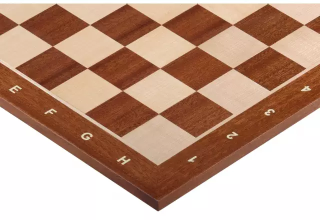 Ensemble Jeu d'Échecs Chevalier Allemand en Bois d'Érable et Acajou et Échiquier Alphanumérique