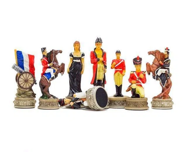 Ensemble Jeu d'Échecs Bataille de Waterloo et Échiquier en Bois - Image 2