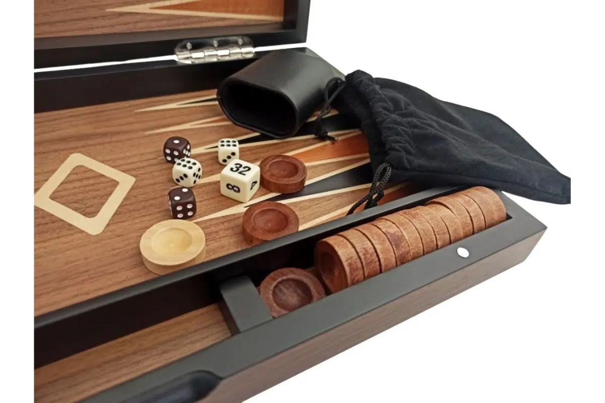 Ensemble de Backgammon Pliant en Bois - Image 2