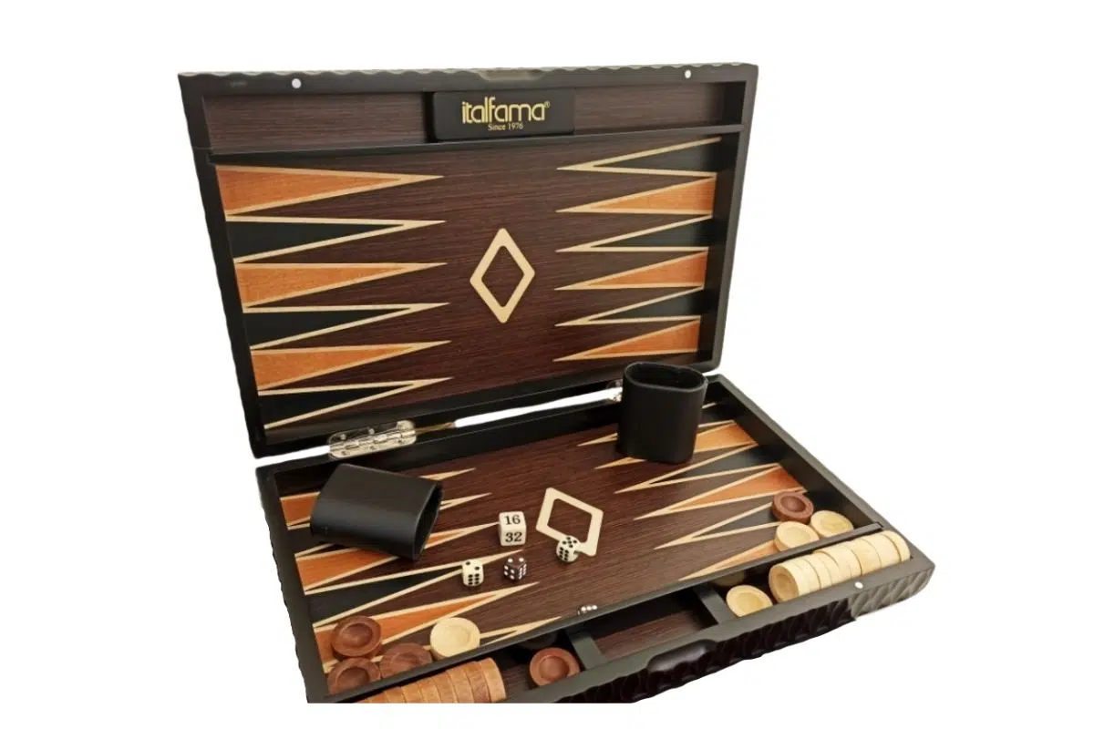 Ensemble de Backgammon Sculpté en Bois