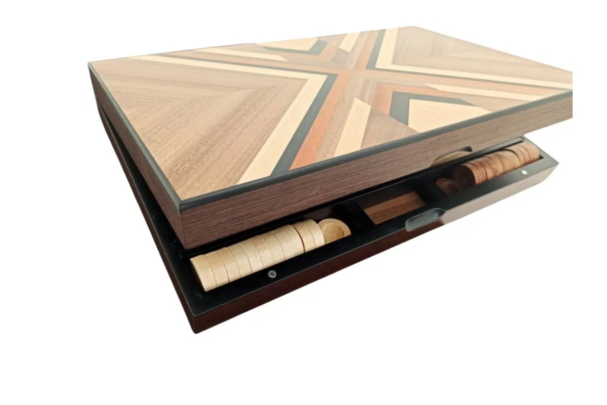 Ensemble de Backgammon Pliant en Bois - Image 4