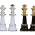 Pieces d'Echecs Staunton Geantes en Bois et Laiton plaqué Or et Argent