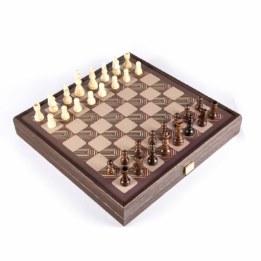Alternative view of Jeu de Société 4 en 1 Vintage en Bois - Échecs, Backgammon, Ludo, Serpents et Échelles