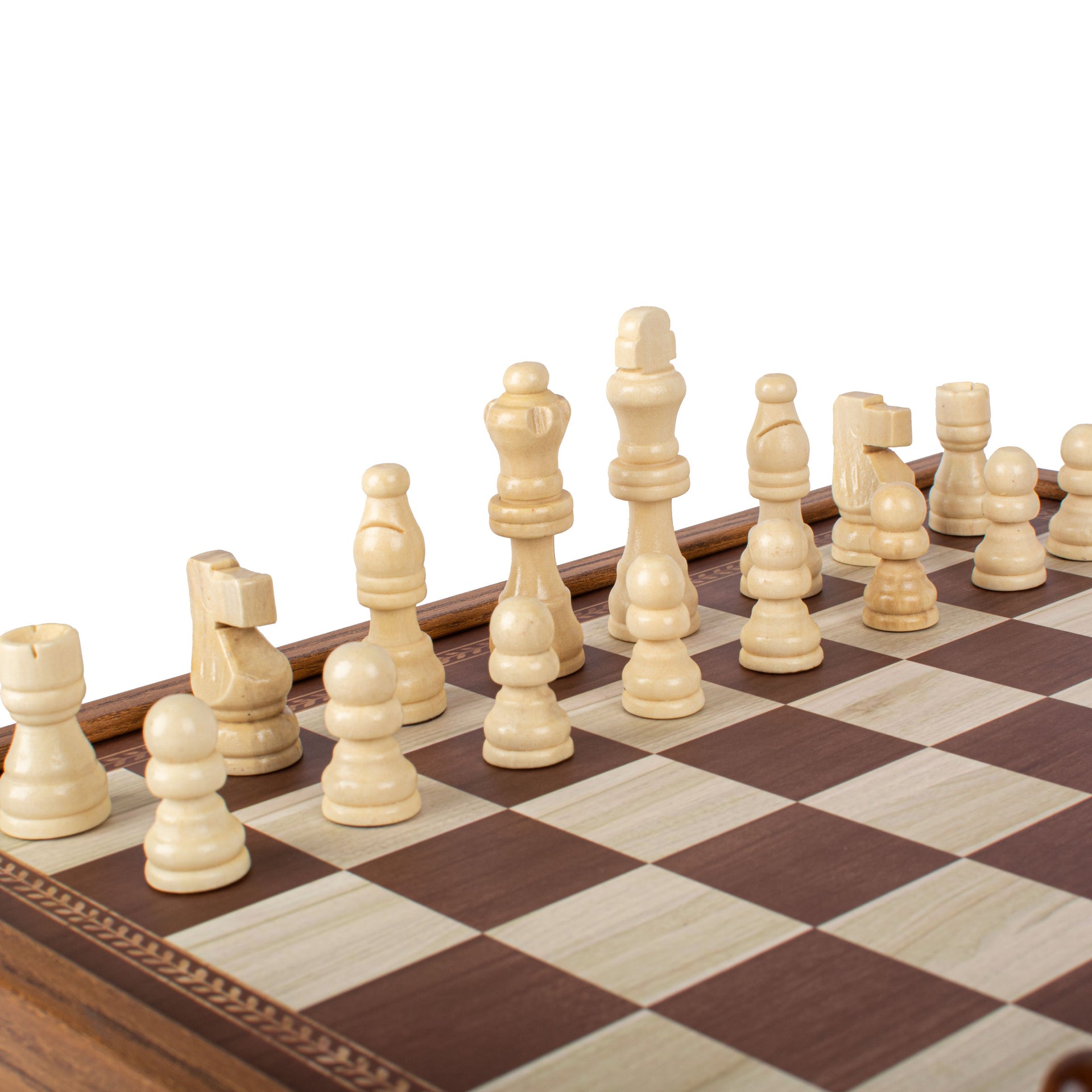 Jeu de Societe 4 en 1 en Bois - Jeu d Échecs, Backgammon, Ludo et Serpents et Échelles avec Rangement - Image 4