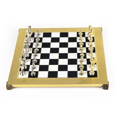 Alternative view of Ensemble de Jeu d'Échecs Staunton en Métal avec Coffret de Rangement