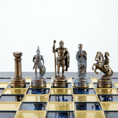 Ensemble de Jeu d'Échecs Grec et Romain en Métal - Échiquier 5 Coloris au Choix, avec Coffret de Rangement en Bois Stratifié - Image 23