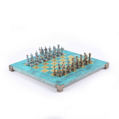 Ensemble de Jeu d'Échecs Grec et Romain en Métal - Échiquier 5 Coloris au Choix, avec Coffret de Rangement en Bois Stratifié - Image 4
