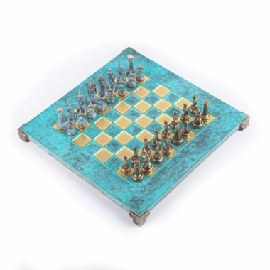 Ensemble de Jeu d'Échecs Grec et Romain en Métal - Échiquier 5 Coloris au Choix, avec Coffret de Rangement en Bois Stratifié - Image 3
