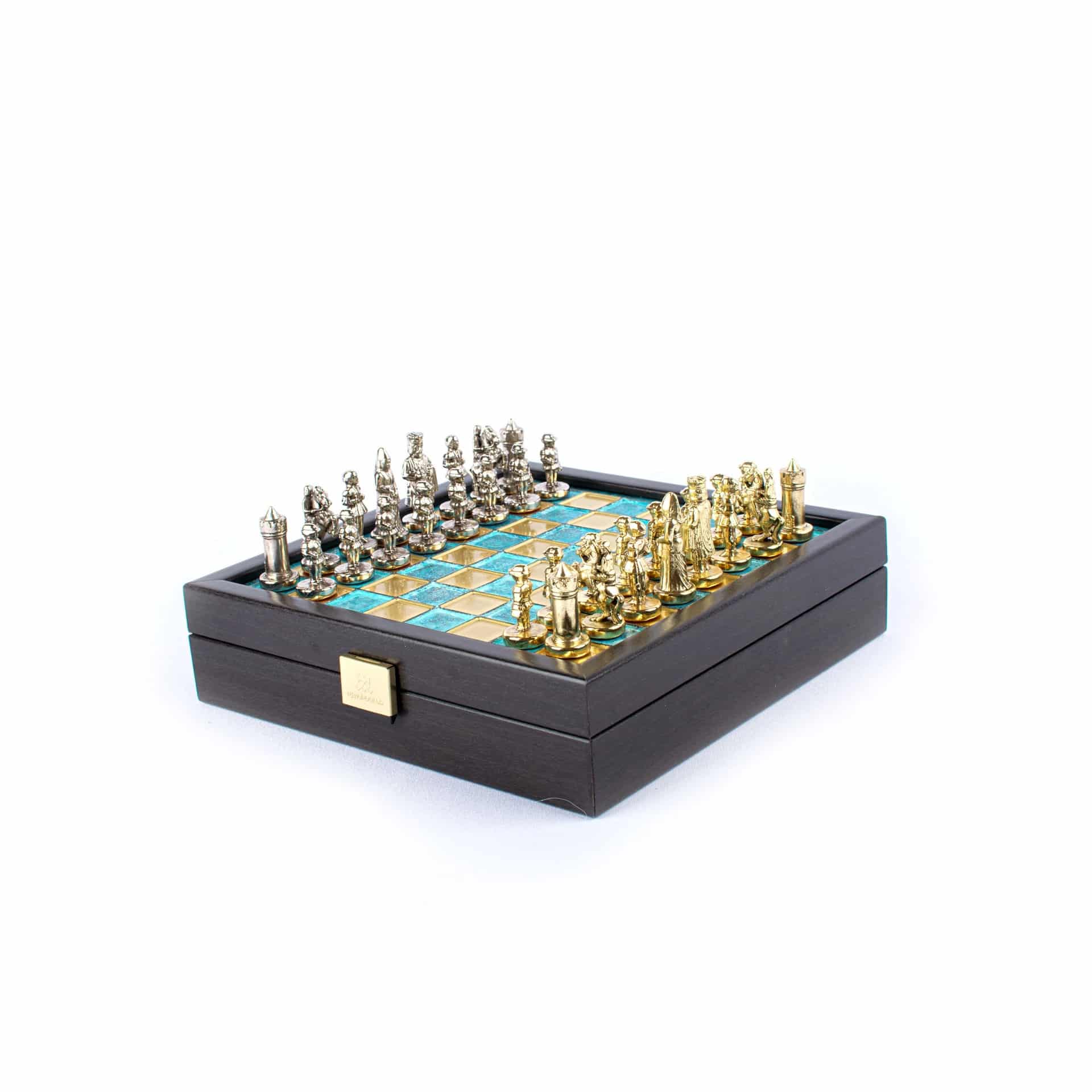 Ensemble de Jeu d'Échecs Empire Byzantin avec Coffret de Rangement - Or & Argent - Image 7